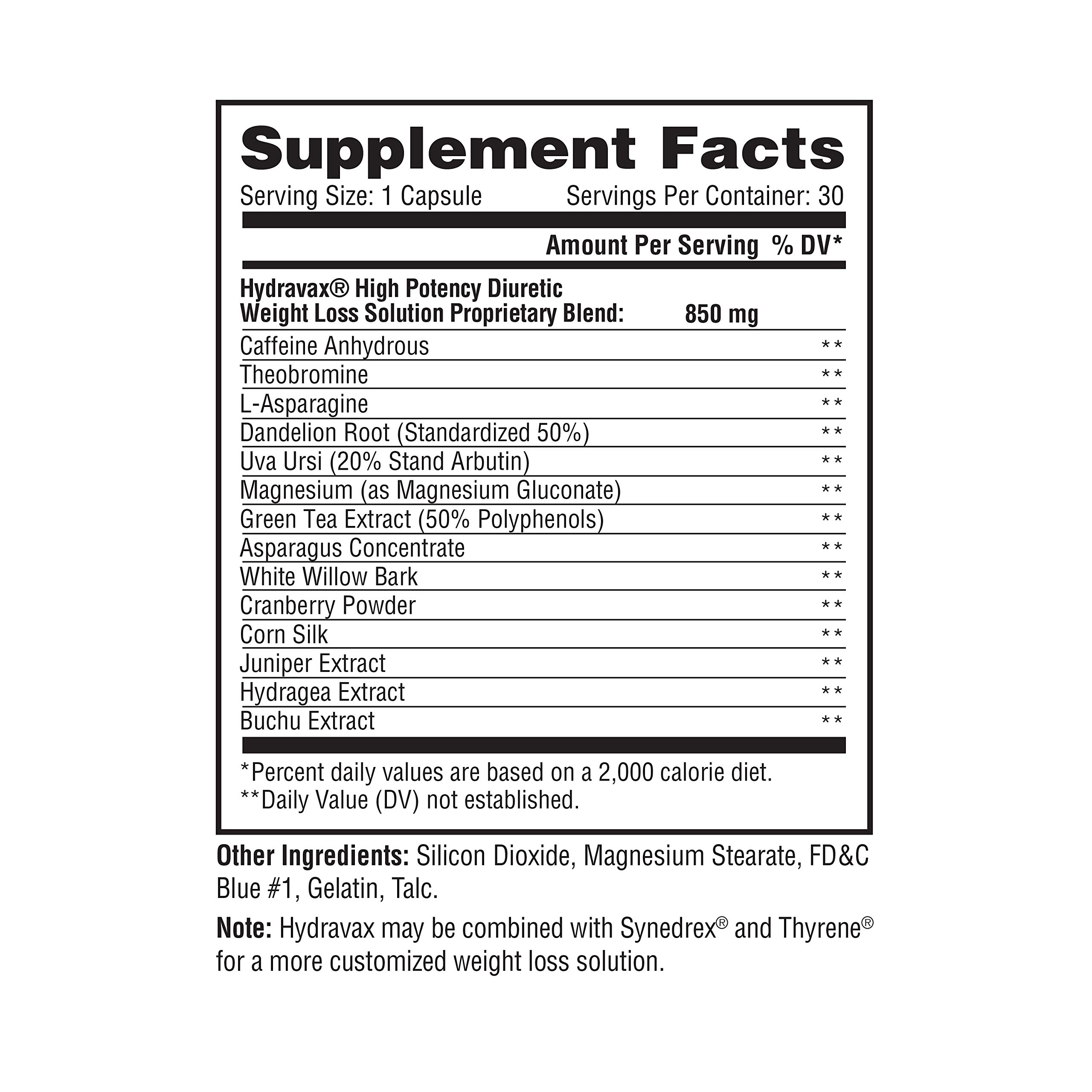 Metabolic Nutrition, Hydravax - Premium Diuretic Water Pills, Natural & Safe, Eliminates Water Retention, with Dandelion, Magnesium, Green Tea Extract, Cranberry Powder, 30 Capsules, 1 Dose Daily — Amazon image 2