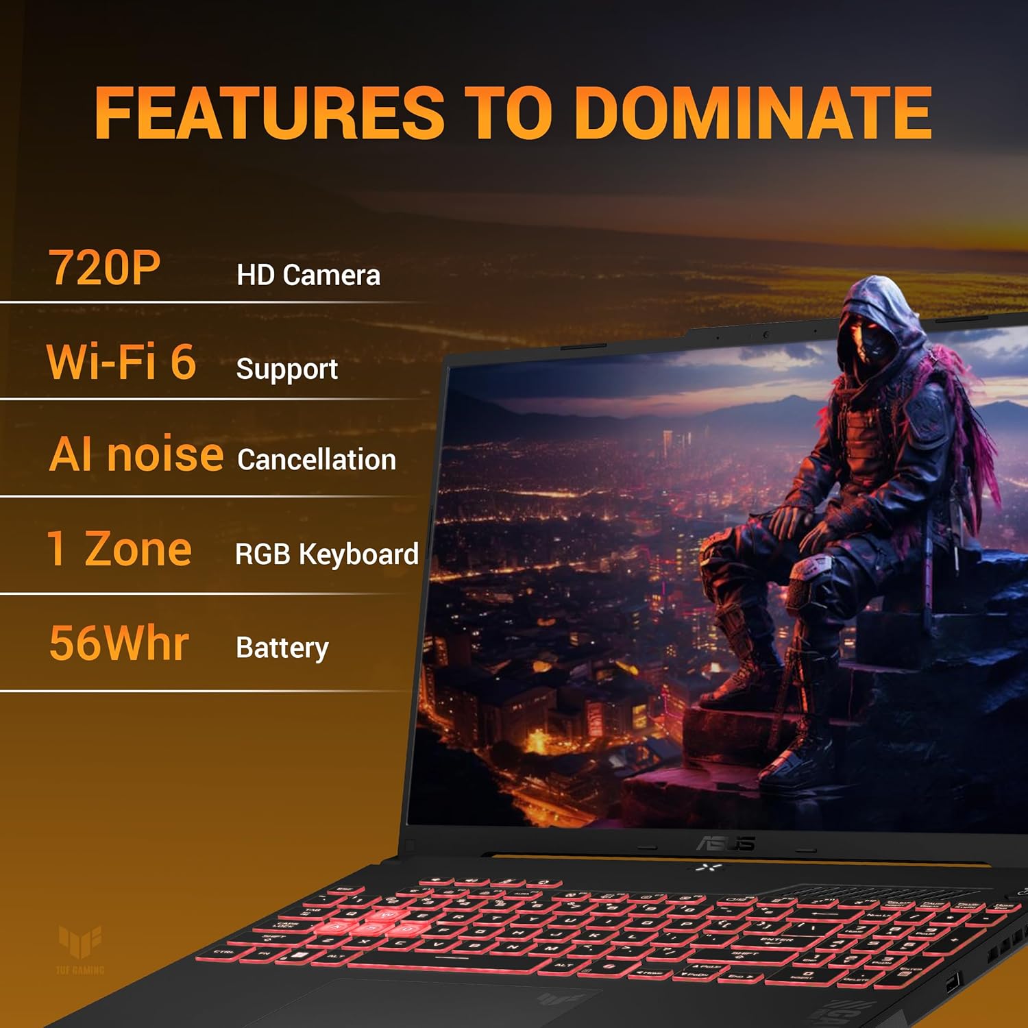 ASUS TUF A16 (2025), AMD Ryzen 7 7445HS, Gaming Laptop (RTX 4050-6GB/140W TGP/16GB RAM/1TB SSD/FHD+/16"/144Hz/56Whrs/Windows 11/M365 Basic (1Year)*/Office Home 2024/Mecha Gray/2.2Kg) FA607NUG-RL189WS 25 819tz2mNWDL. SL1500