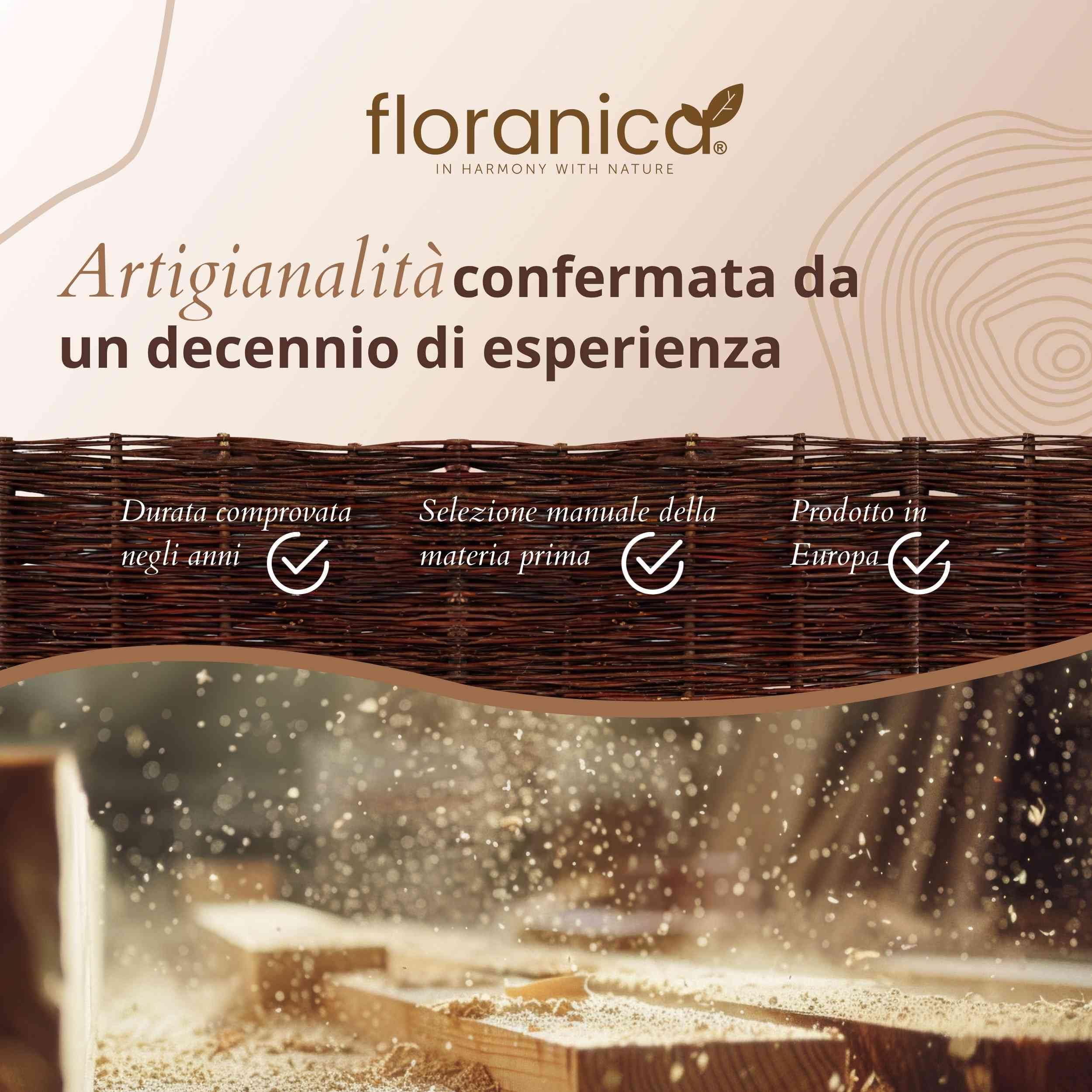Floranica 5 pezzi Recinzione in vimini 20 cm x 40 cm – Staccionata da giardino intrecciata Palizzata Recinzione naturale Bordo aiuola
