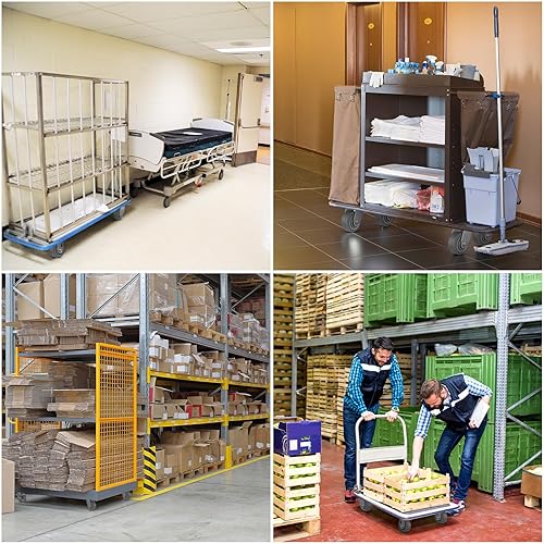 Miniatura 6 de Ruedas giratorias, juego de 4 ruedas industriales resistentes de 4 pulgadas con capacidad de carga de 2800 libras, ruedas para caja de herramientas