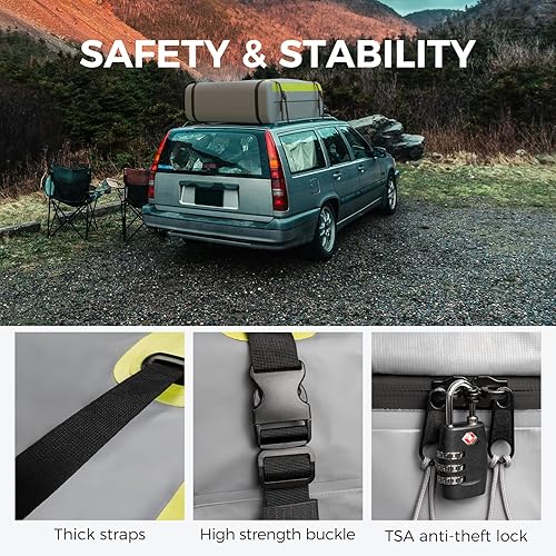 Miniatura 3 de WELKIN Bolsa de carga resistente para techo  Bolsa de techo impermeable de 15 unidades cúbicas para todos los vehículos consin estante  Incluye