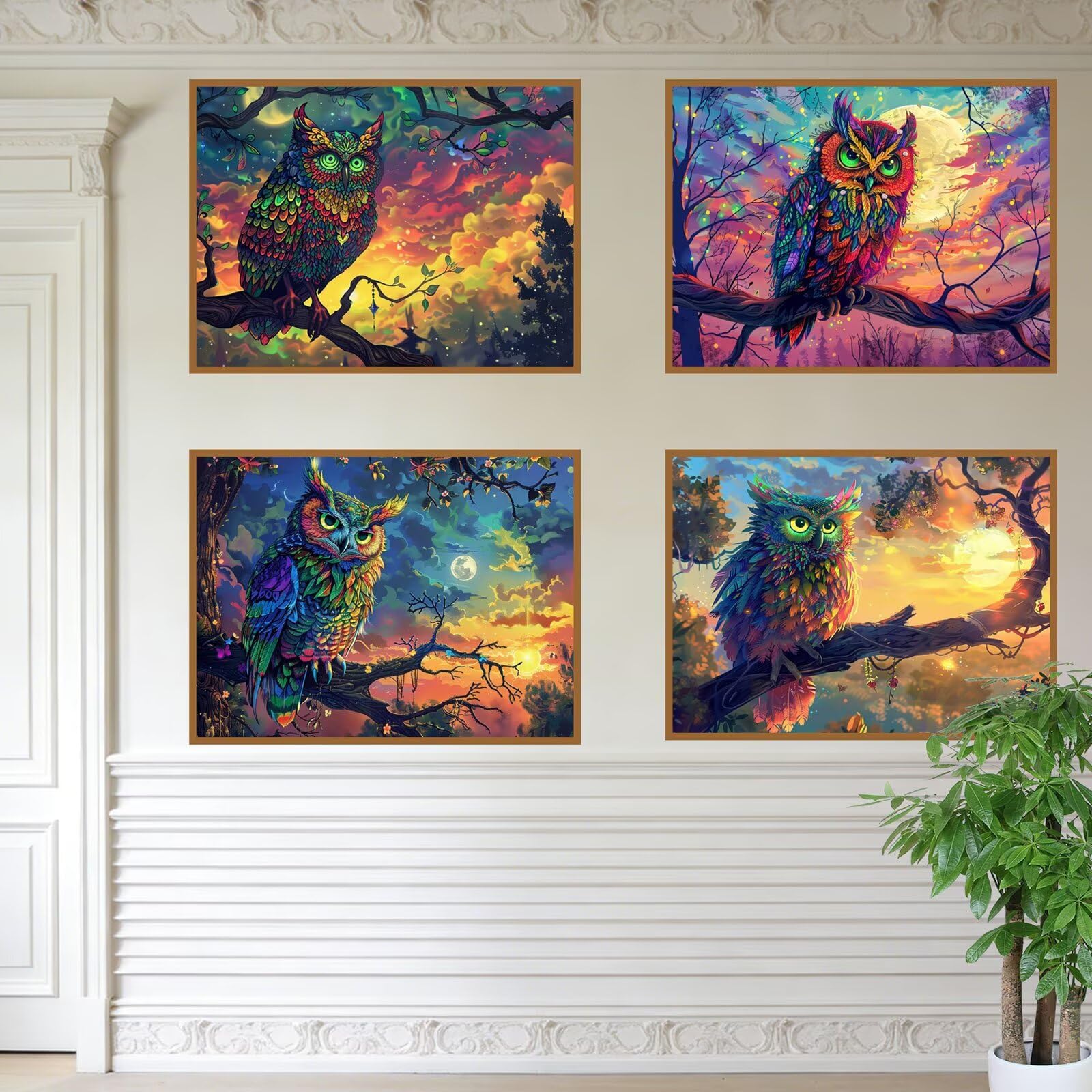 Malarstwo diamentowe krajobraz 120 x 100 cm kwadratowy obraz diamentowy 4 sztuki 2026 nowy zestaw do malowania diamentami 5D z akcesoriami, prezenty świąteczne, dekoracje świąteczne i noworoczne i