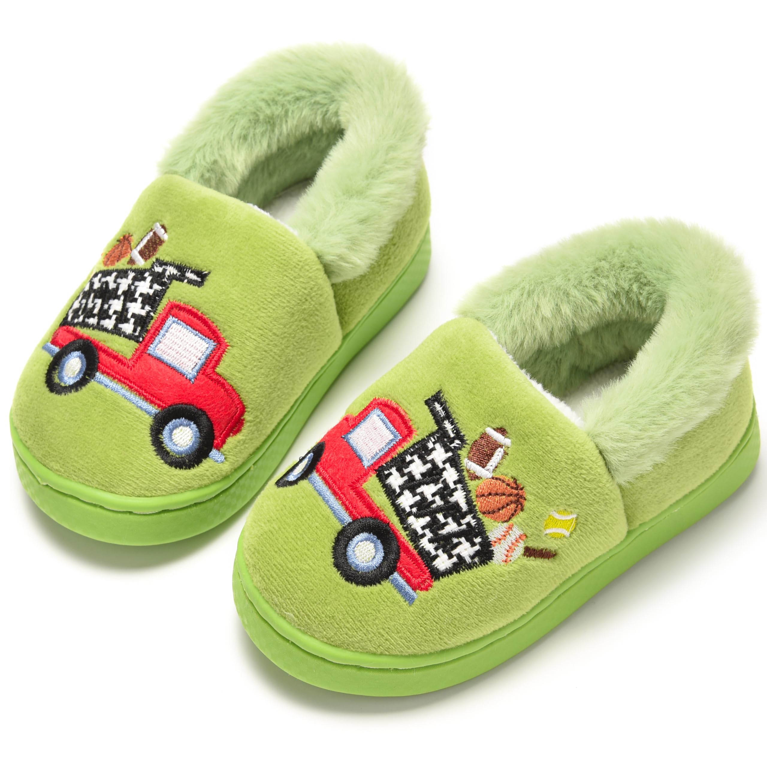 Ainikas Toddler Boys Girls Slippers Fluffy Little Kids House Slippers Warm Fur Cute Animal Home Slipper