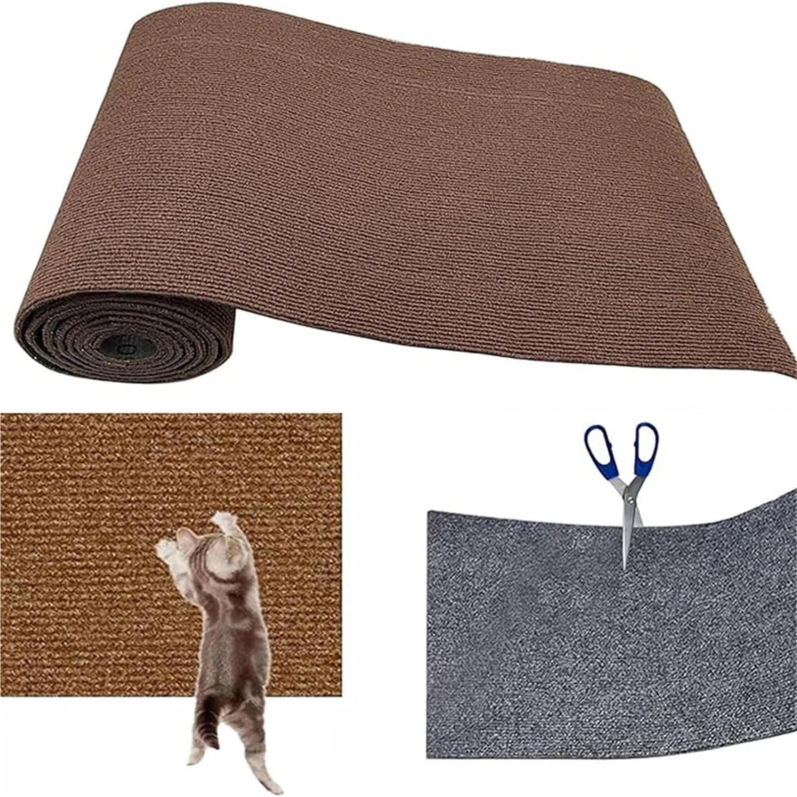 Kratzschutz Sofa Katze Zuschneidbare Katzenkratz-Sofamatte, Selbstklebender Kratzteppich for Schutz von Möbeln, Mehrzweck-Katzenunterlage(Dark Blue,40x200cm)