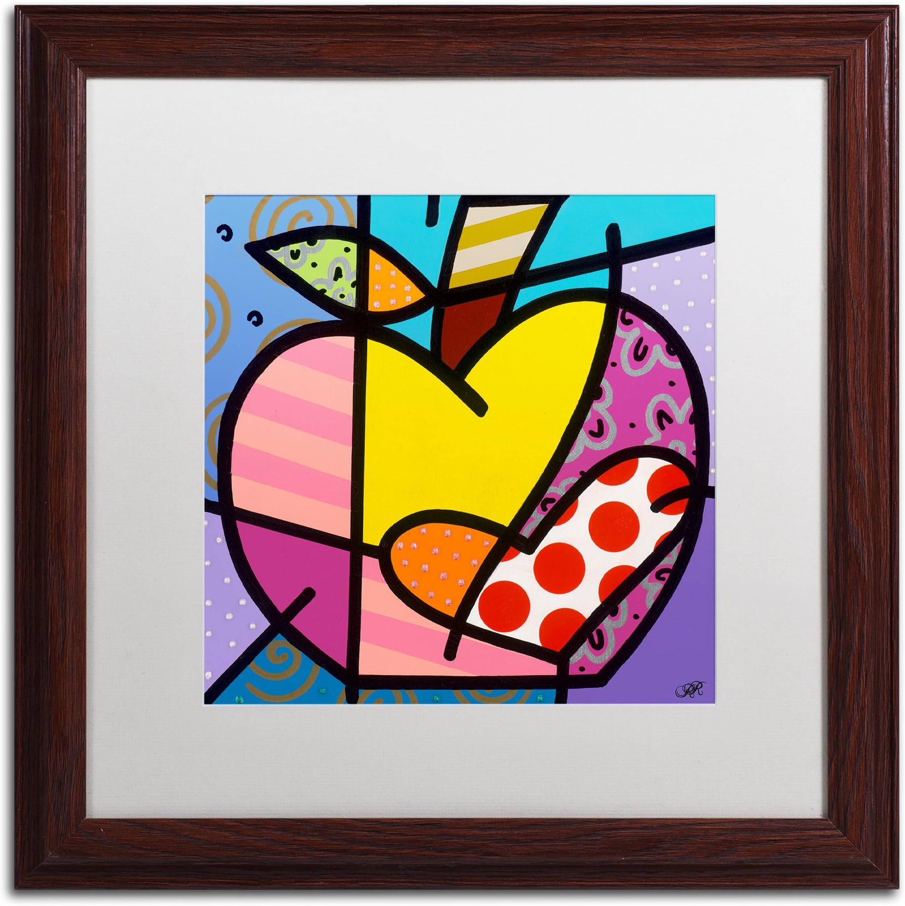 Big Apple IV by Roberto Rafael, White Matte, Wood Frame 16x16-Inch