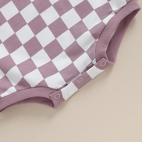 Miniatura 7 de Karuedoo Sudadera a cuadros para bebé niño y niña, mameluco de gran tamaño, manga larga, con burbujas, ropa neutra para otoño