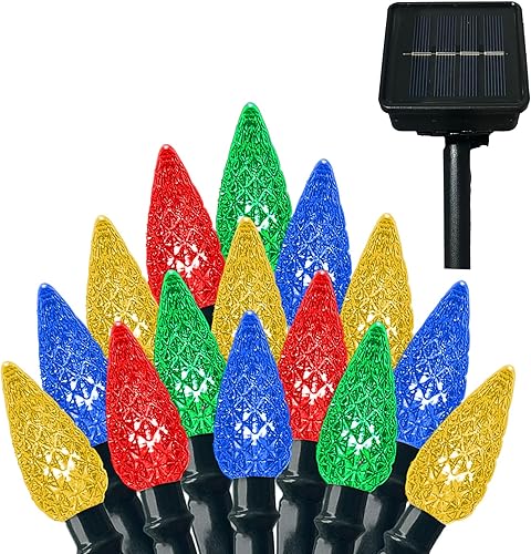 Miniatura 1 de Anycosy Luces de Navidad C3, 100 luces LED de fresa, funciona con pilas, 8 modos y temporizador para árbol de Navidad, jardín, patio, decoración de