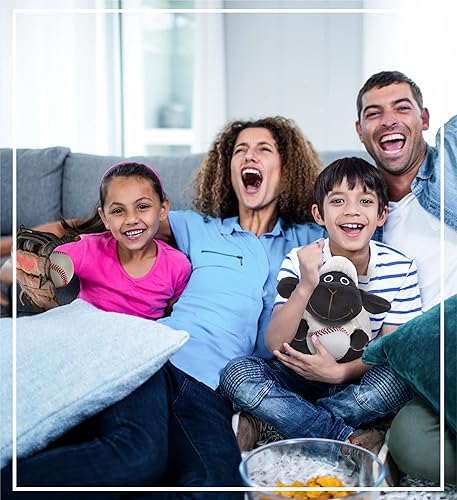 Miniatura 7 de DolliBu Animal de peluche de oveja de nariz negra con felpa de béisbol, oveja suave y abrazable, adorable juguete de peluche para jugar, lindo