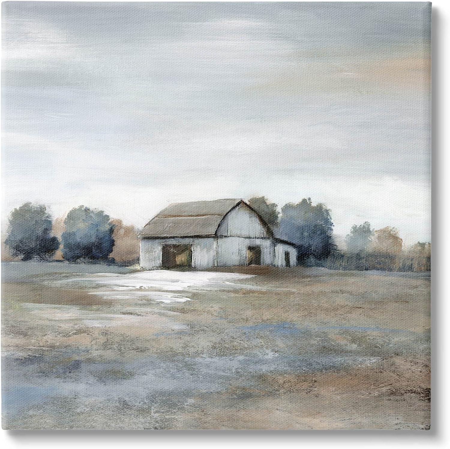 Stupell Industries Countryside Barn Neutral Tones Canvas Wall Art, Design by Nan 30 x 30