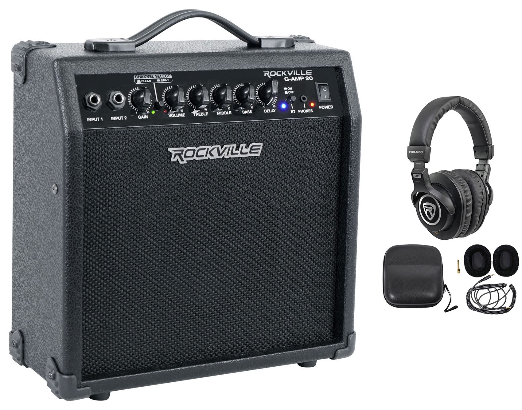 Amazon.com: Rockville G-AMP 20 Bundle: 20 Watt Dual Input Guitar