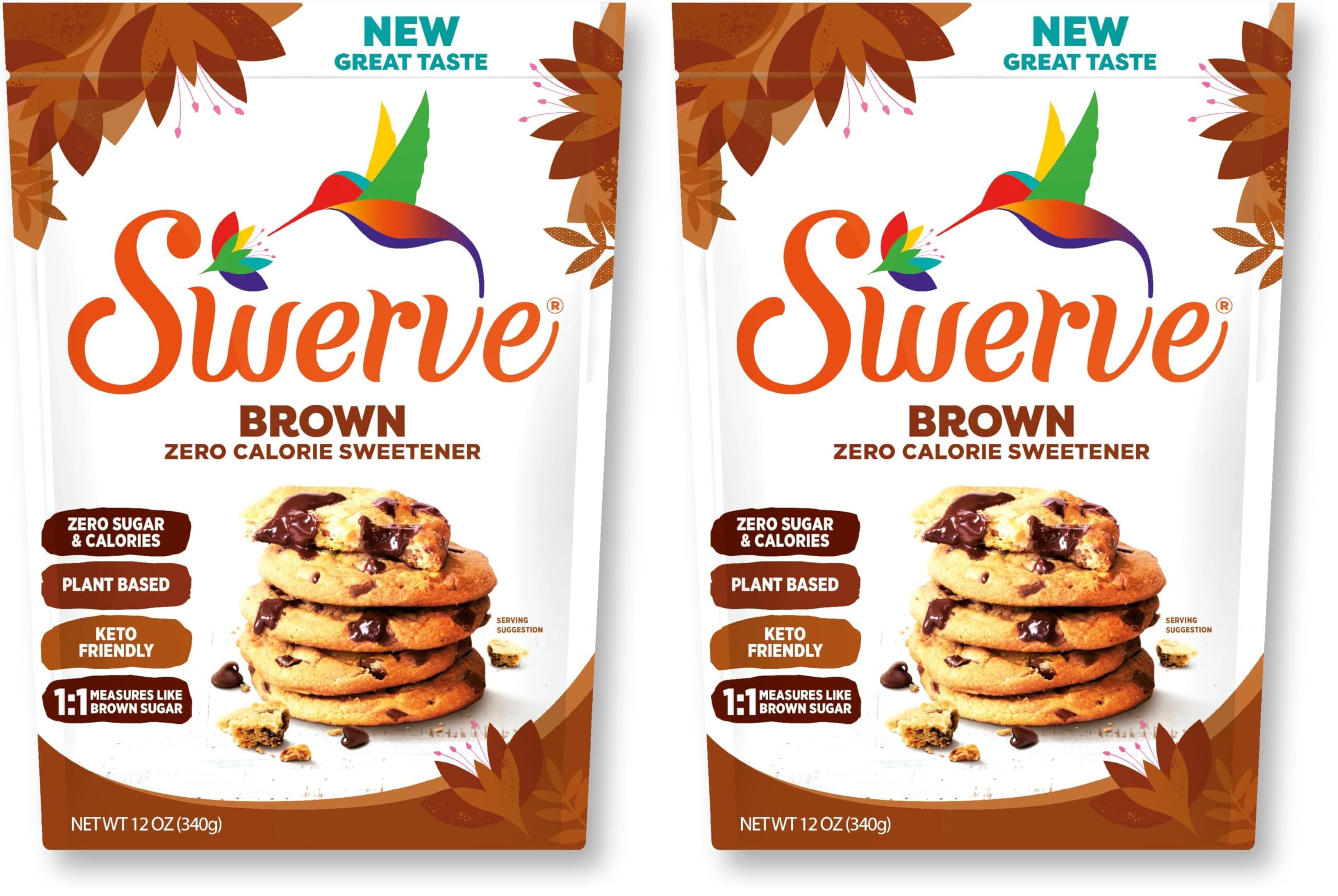 Swerve Ultimate Sugar Replacement Sweetener, Brown Sugar Substitute, Keto Friendly, Zero Calorie, Zero Sugar, Non-Glycemic, Gluten Free, 12 ounces (Pack of 2)