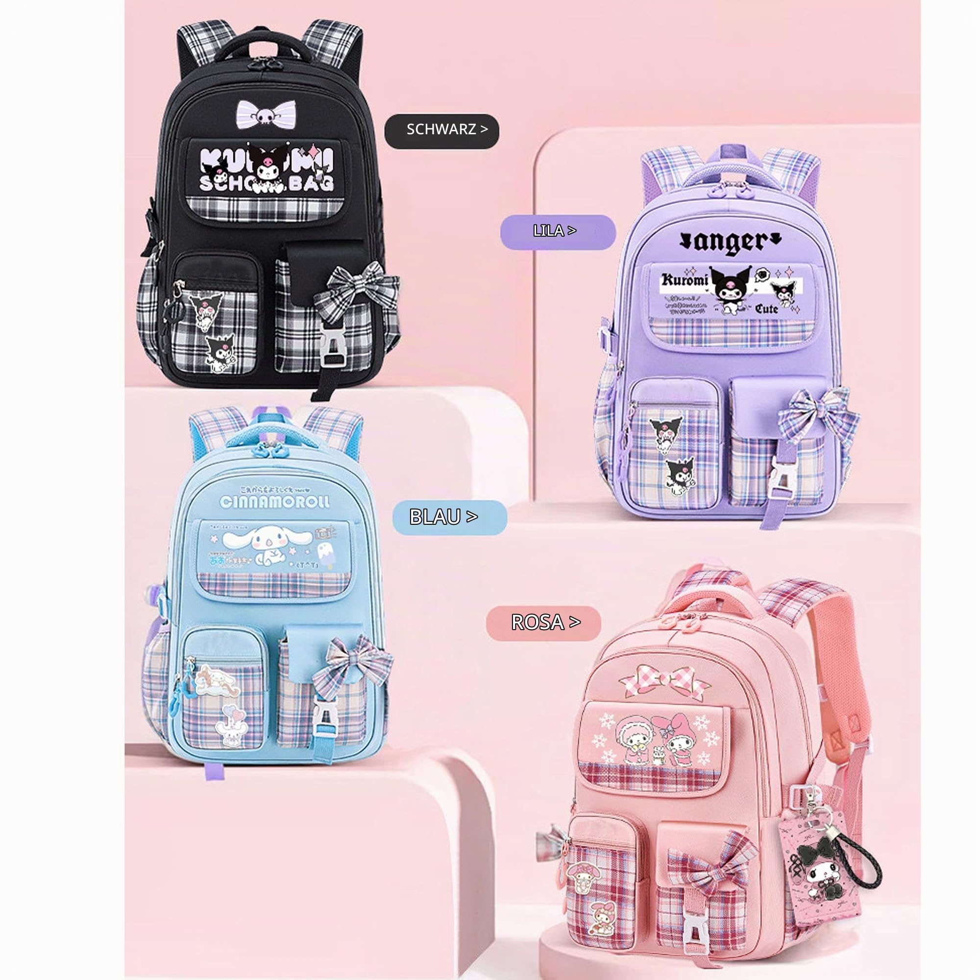 Roffatide Anime Rucksack Neue Semester Geschenktasche mit niedlichen Pins Anti-Diebstahl Laptop Rucksack Reise Wandern Tagessäcke Rucksack