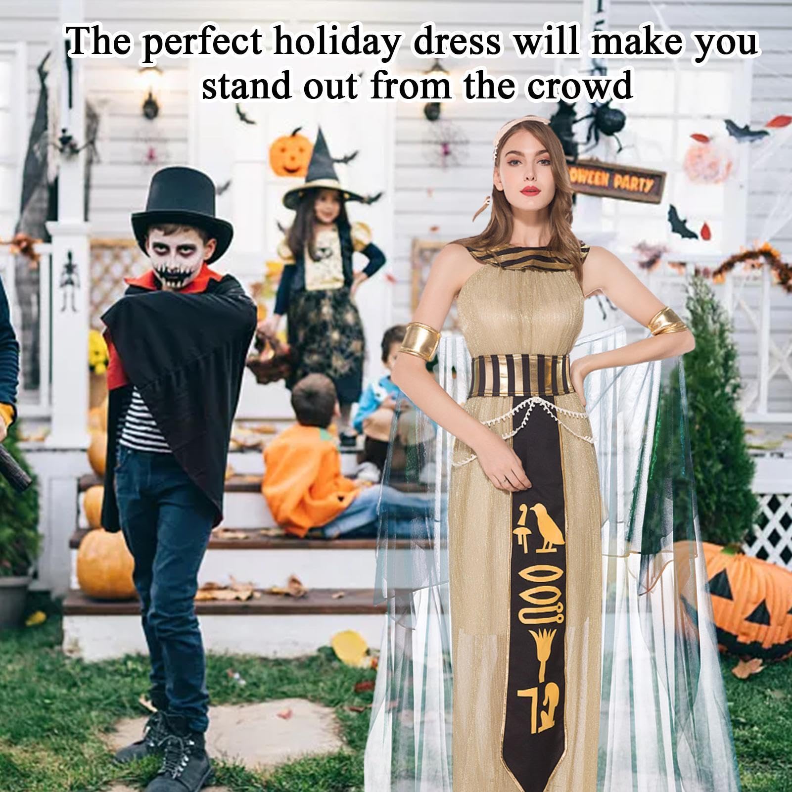 Kleopatra kostium z mankietami, ozdoba głowy, Halloween Kleopatra | Damska Beung z opaską na czoło na Boże Narodzenie bal maskowy impreza odgrywanie ról fotografia klub