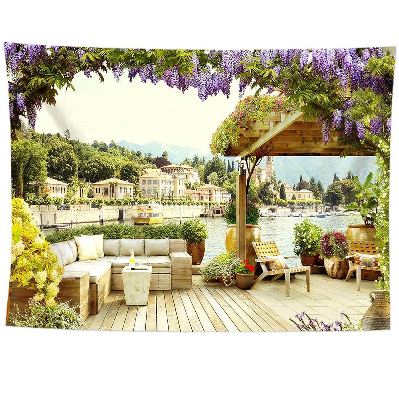 izielad Lake House Wall Hanging Tapestry for Bedroom Living Room Dorm 150X200CM 59X78.7IN