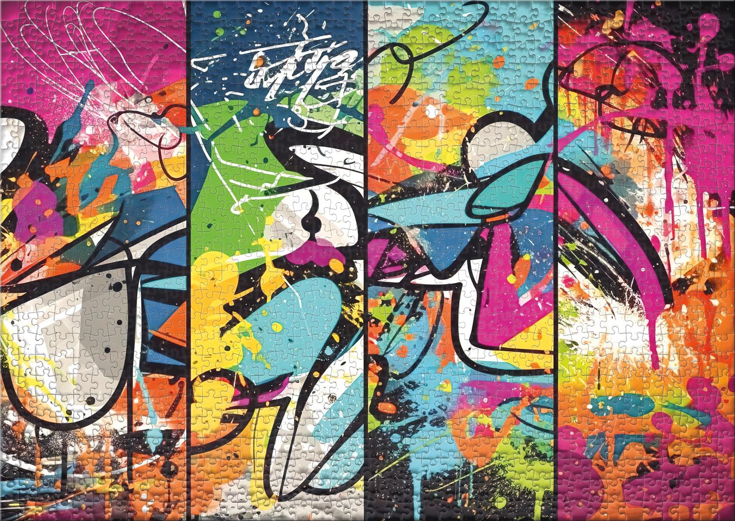 Ulmer Puzzleschmiede, 1000 piece puzzle ‘Graffiti Collage’, puzzle collage with urban art and brightly coloured designs - Image 2