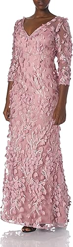 Carmen Marc Valvo Infusion Vestido floral con cuello en V para mujer 3dNovelty