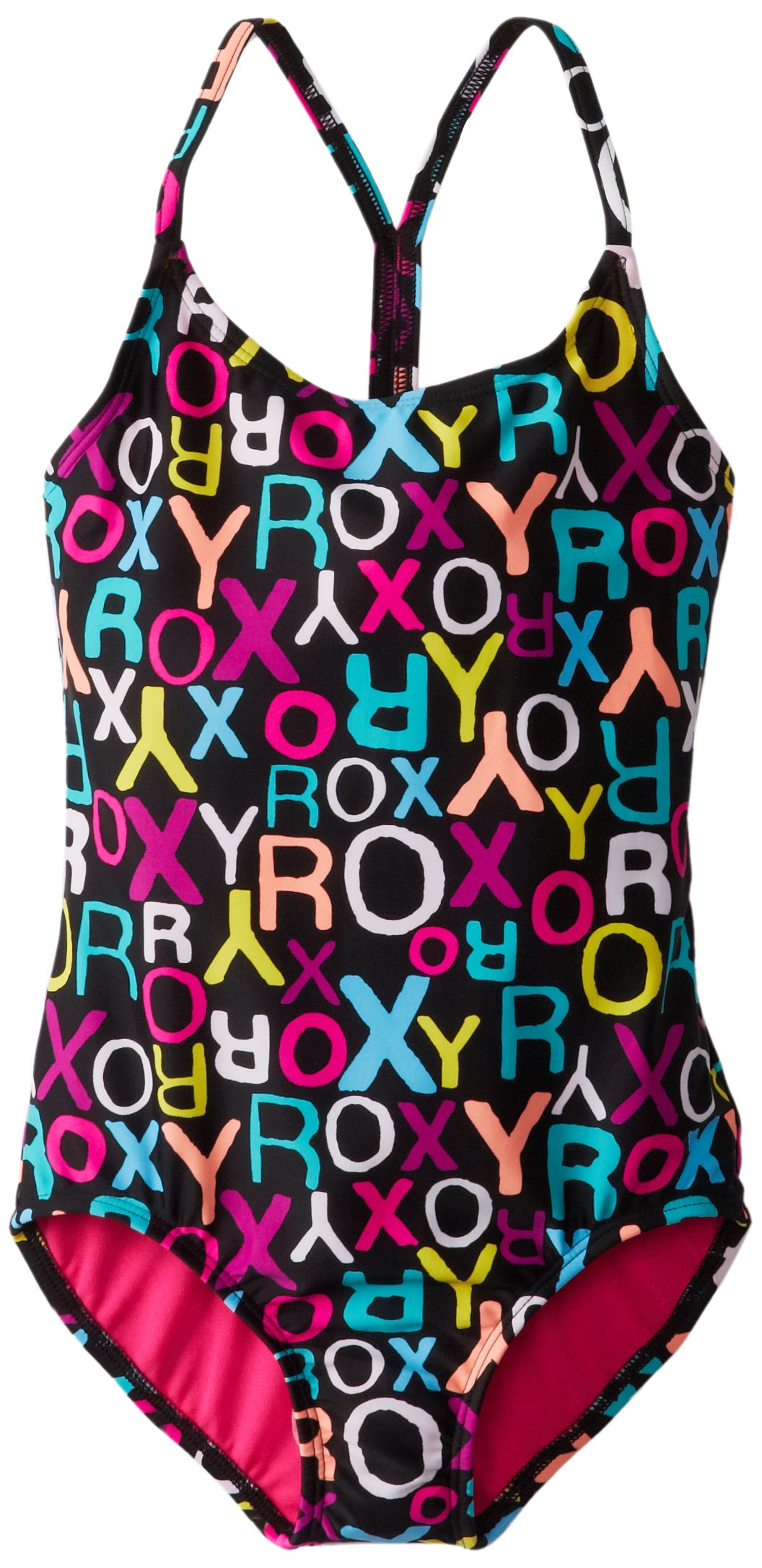 Roxy Big Girls' T-Back Logo One-Piece Swimsuit