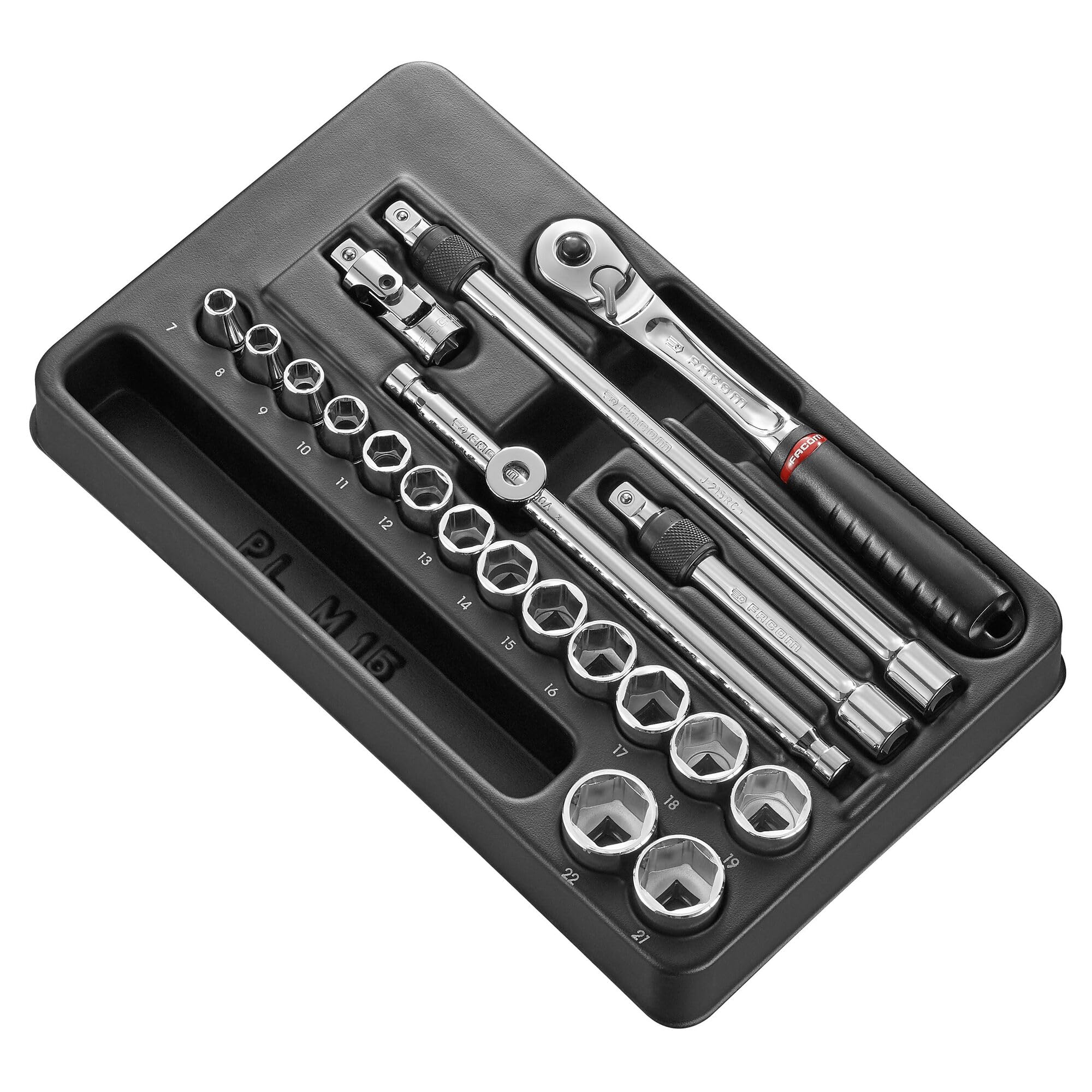 FACOM MOD.JL171-36 Module 6 Pans douilles cliquet à verrouillage, Multicolore, 3/8"