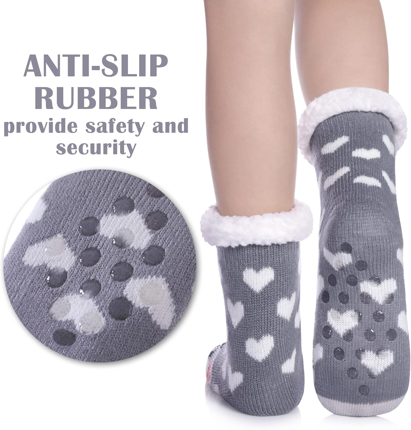 TRUEHAN Kids Girls Boys Slipper Socks Soft Thick Cozy Fuzzy Animal Anti-Slip Winter Thermal Christmas Socks Indoor - Image 4