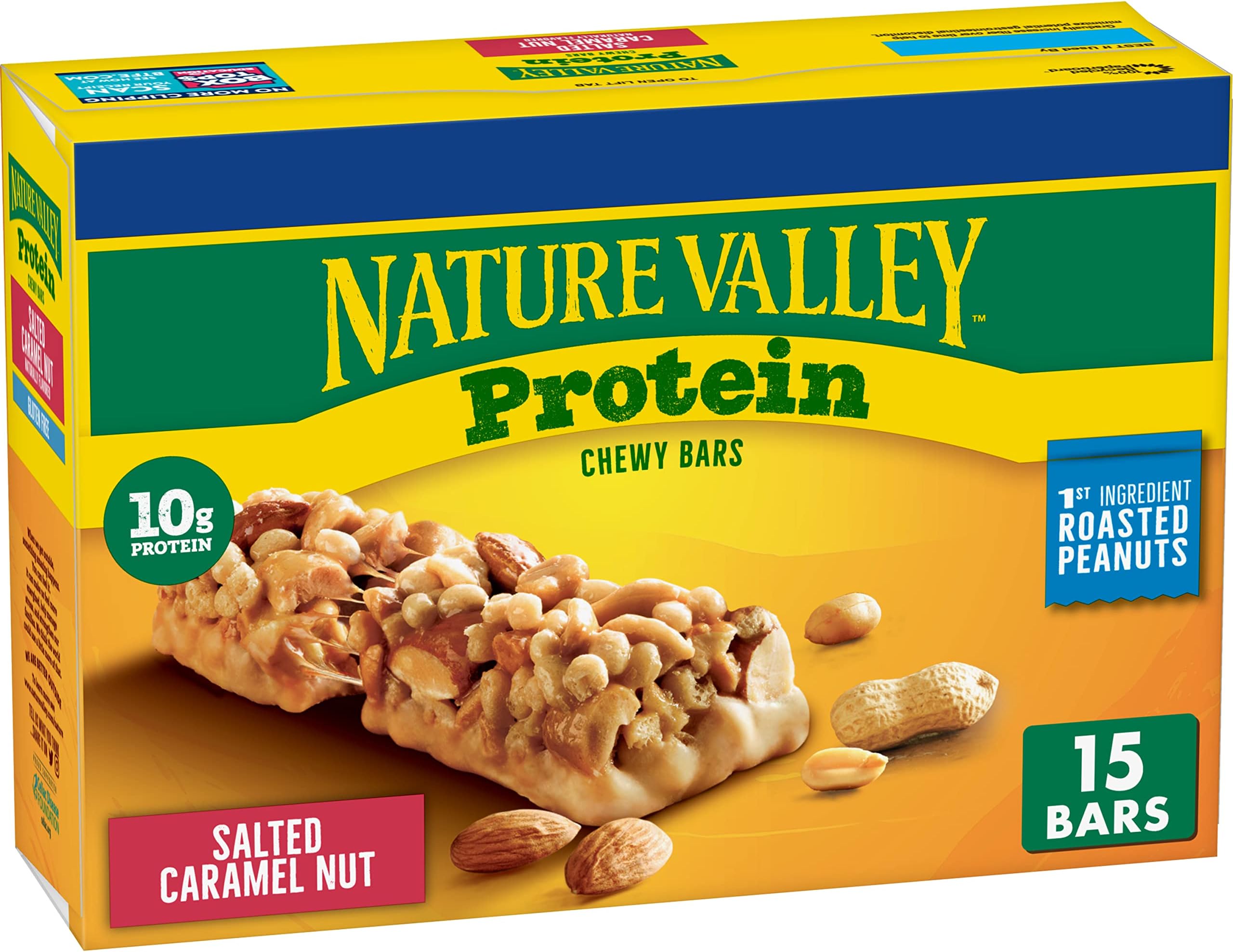 Nature Valley Protein Chewy Snack Bars, Salted Caramel Nut, 15 Bars, 21.3 oz