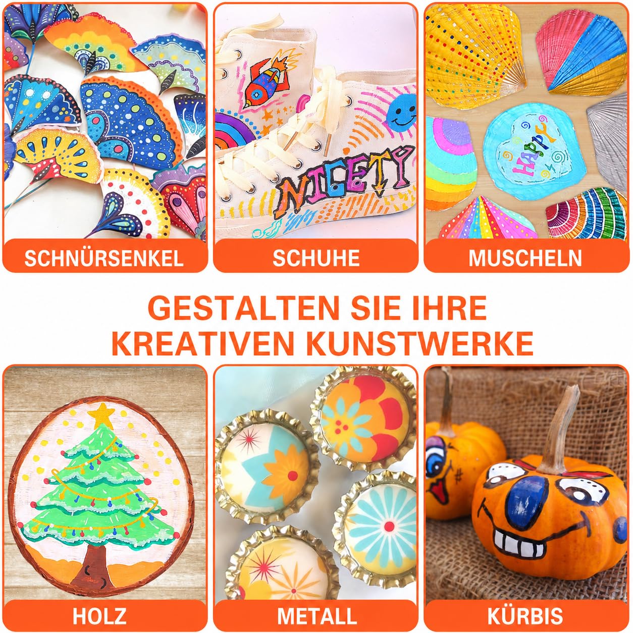 NICETY 128 Acrylstifte für Steine Wasserfest - Dual Tip Acrylmarker Multimarker für Steine Bemalen Holz Stein Stoff Leinwand Glas Keramik, 0.5-5mm Acrylfarben Stifte Acrylic Paint Marker Set