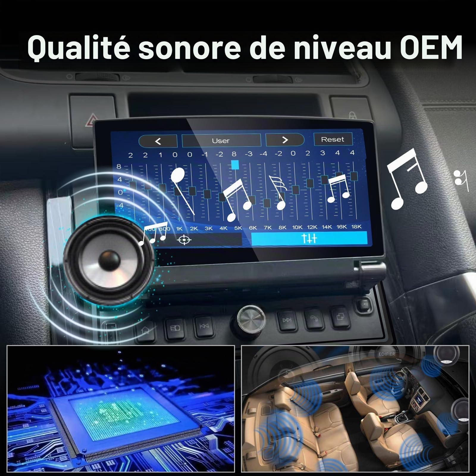 Autoradio Simple DIN avec écran escamotable, CarPlay sans Fil et Android Auto, autoradio Tactile avec écran Rabattable, qualité sonore de Niveau OEM, Bluetooth, FM RDS