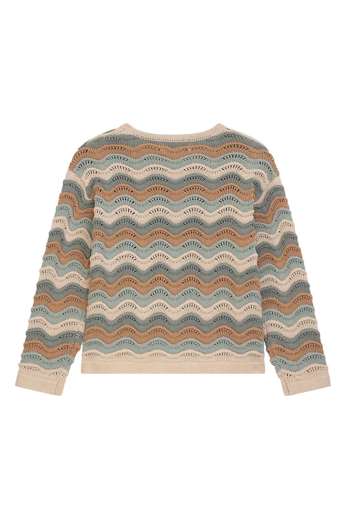 Mädchen Strickpullover DTYRA Wellen-Ajourmuster Bordeaux