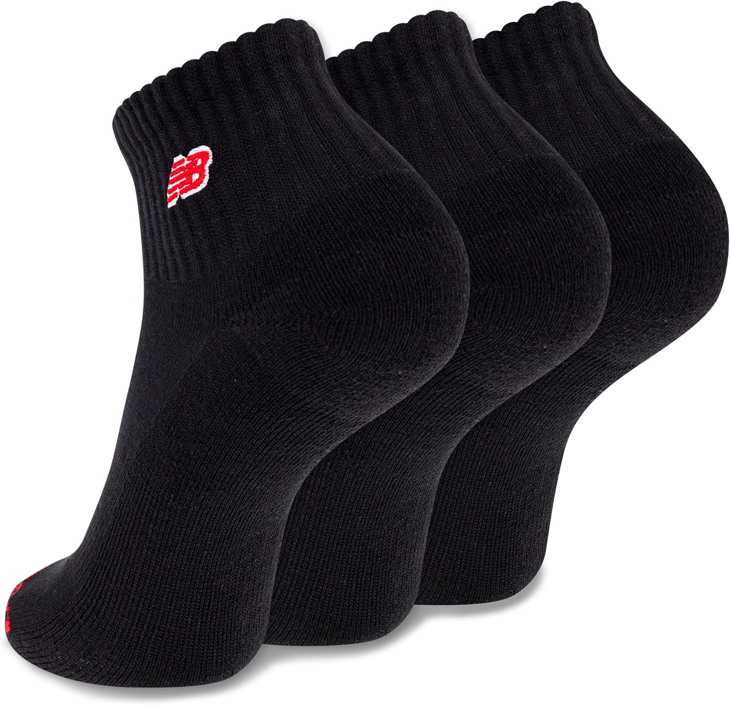 New Balance unisex-adults Men's and Women's Patch Logo Ankle Socks - 3 Pairs - Cushioned Moisture Wicking - Image 3