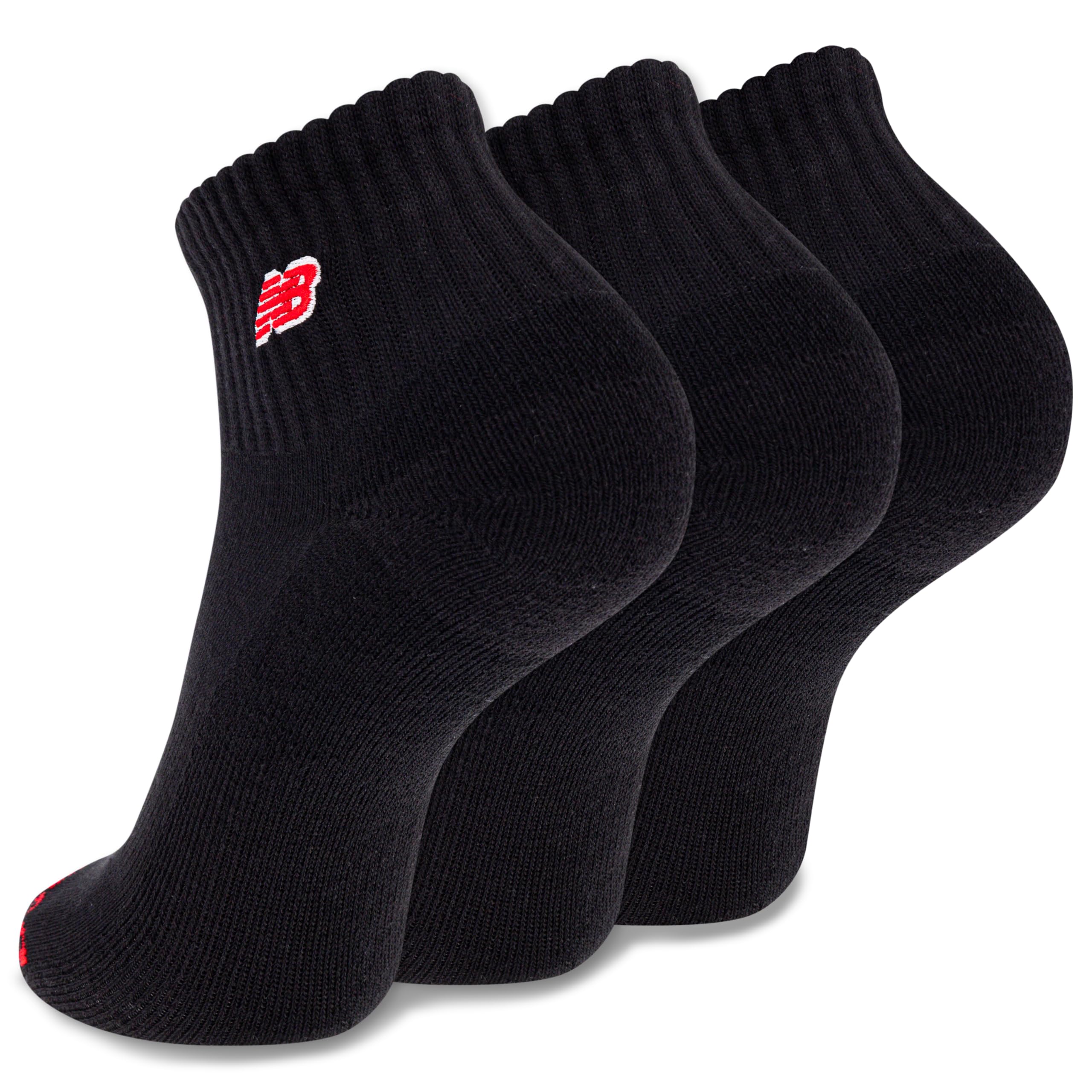 New Balance Patch Logo Ankle Socks - 3 Pairs - Cushioned Moisture Wicking CALZINI ALLA CAVIGLIA CON LOGO PATCH Unisex - Adulto