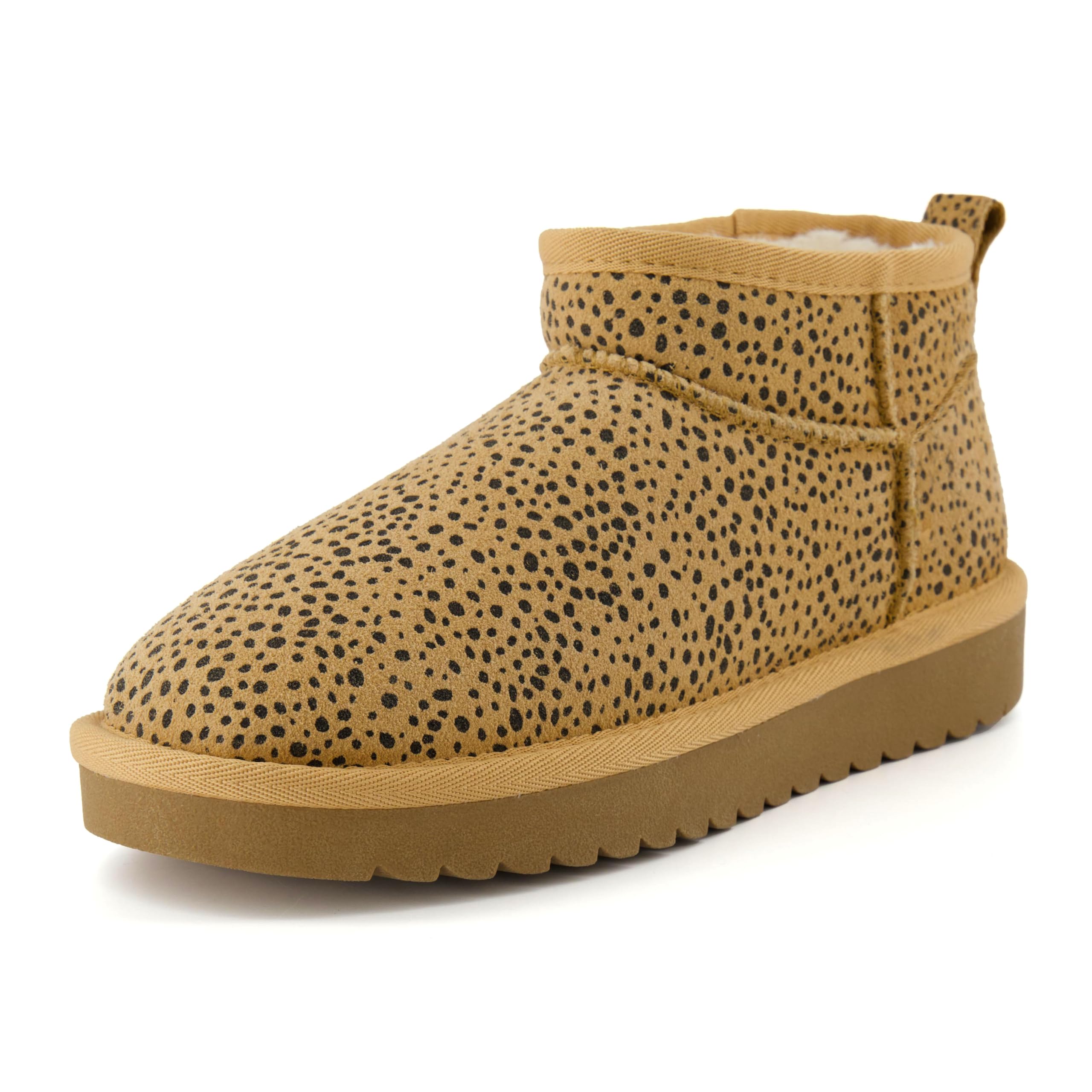 CUSHIONAIRE Hip 2 Genuine Suede Ankle Boots for Women, Cozy Faux Shearling Lining Pull On Winter Womens Boots