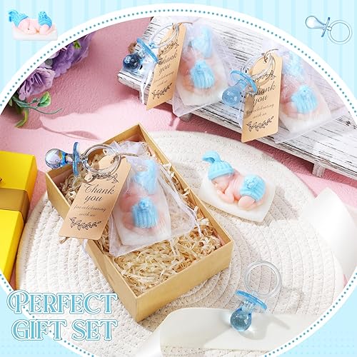 Miniatura 2 de Dansib 144 piezas de jabón para baby shower, regalos de jabón para dormir hechos a mano para invitados, chupetes de baby shower, regalos de jabón