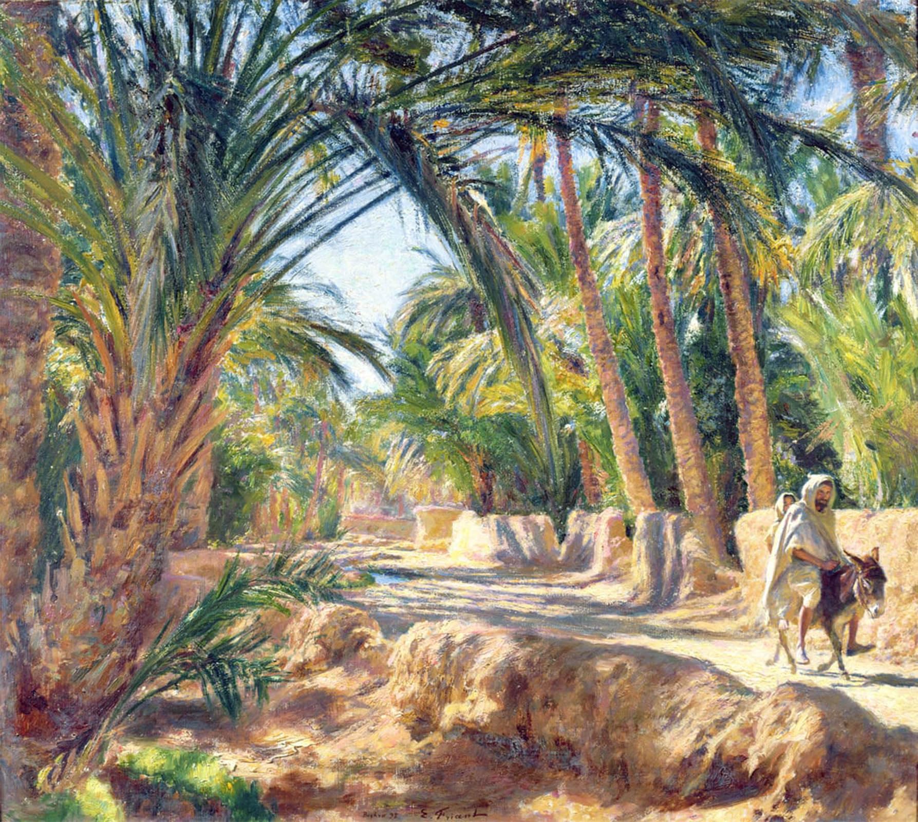ARTXLXXBN Famous Painting Canvas Artwork Graffiti Print on the Road to Biskra by Emile Friant Portrait Canvas Image for Home Decor 60x90cm