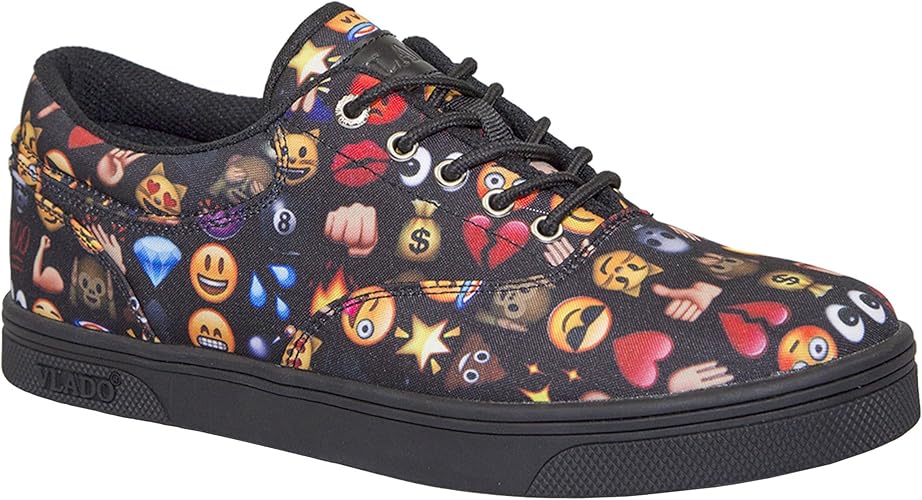 Amazon Vlado Footwearメンズmiloロートップキャンバス絵文字ブラックスニーカー カラー ブラック Vladofootwear シューズ Amazon Vlado Footwearメンズmiloロートップキャンバス絵文字ブラックスニーカー カラー ブラック Vladofootwear シューズ