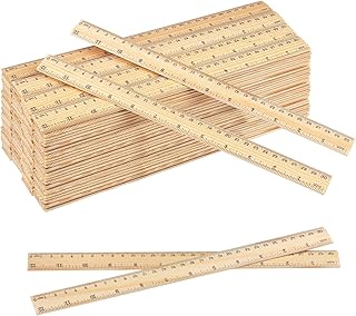 GNIEMCKIN 288 Packs Wooden Rulers, 12 Inch Double Sided Wood School Ruler for Home, Student, Office Use, 2 Scale