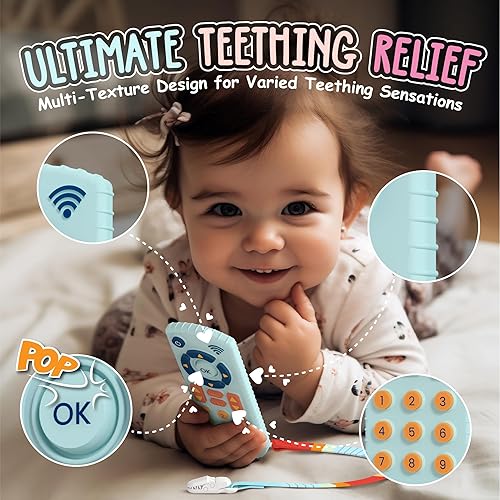 Miniatura 4 de Control remoto de juguete para bebé, control remoto de dentición para bebé, sin BPA y duradero, mordedores para bebés de 0 a 6 meses, mordedores