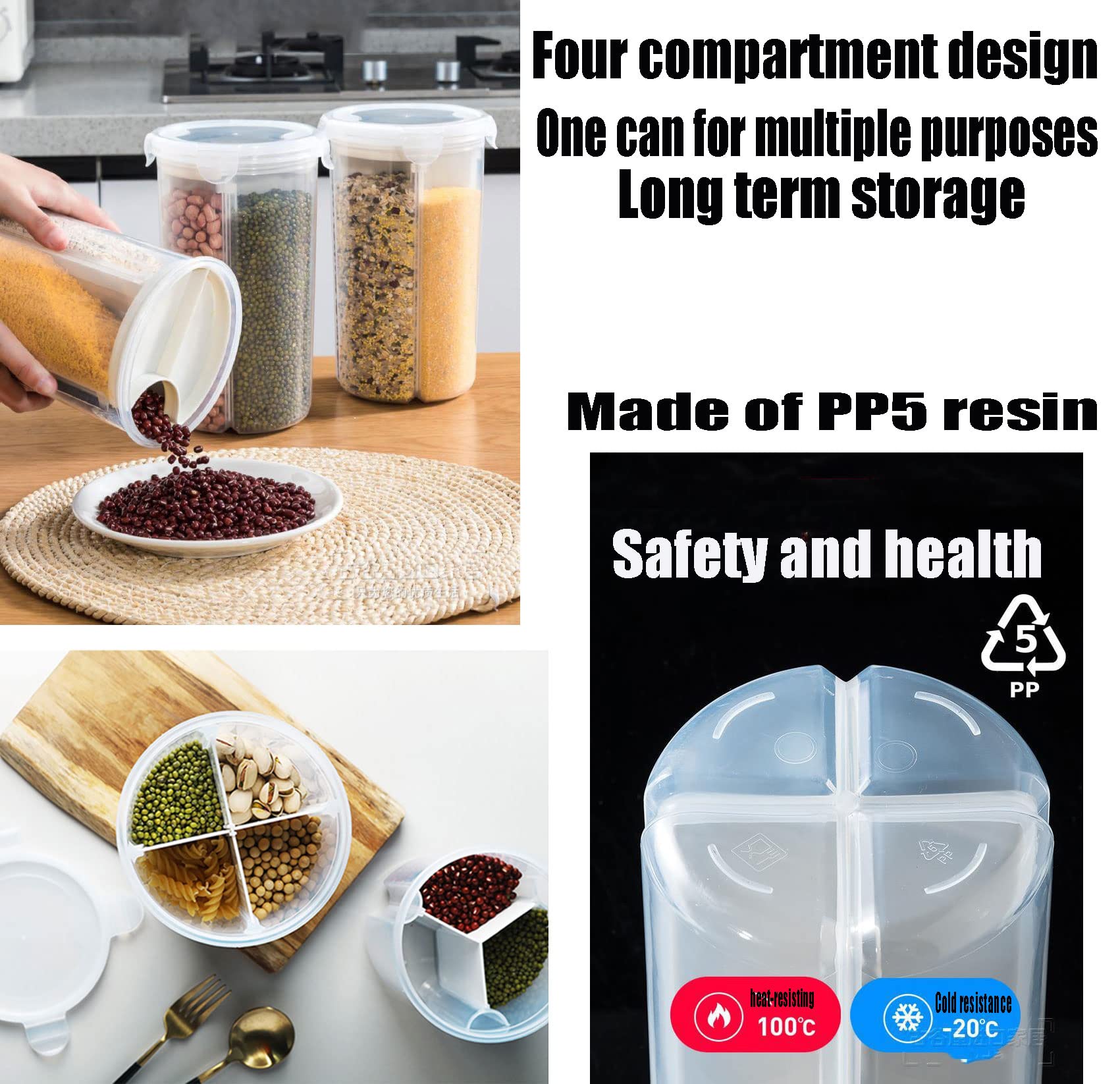 Amazon.co.jp: MiBotong 穀物保存容器 密封 仕切りバケツ 食品保存容器