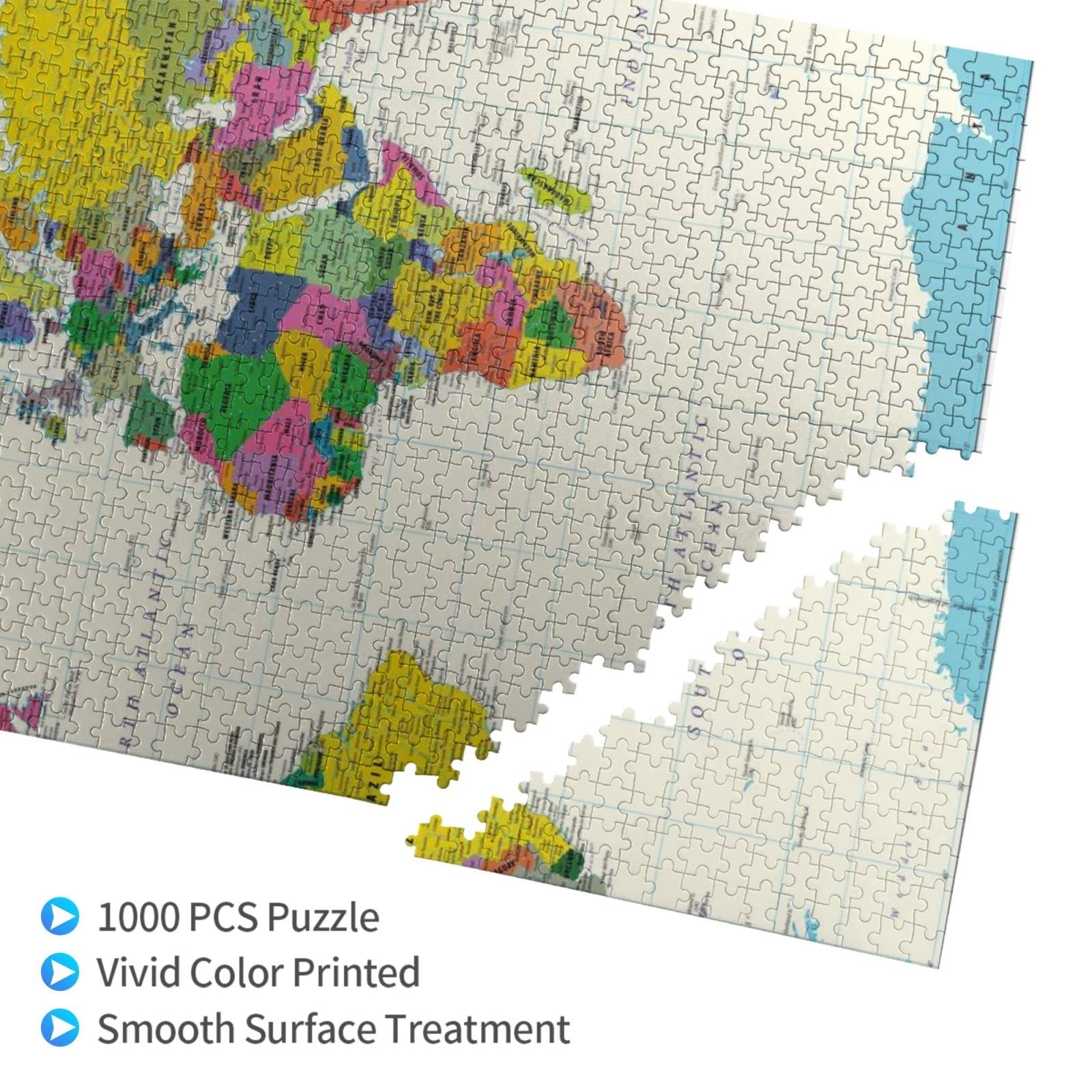Amazon.co.jp: 1000ピース ジグソーパズル 地図 世界地図 大人用 木製