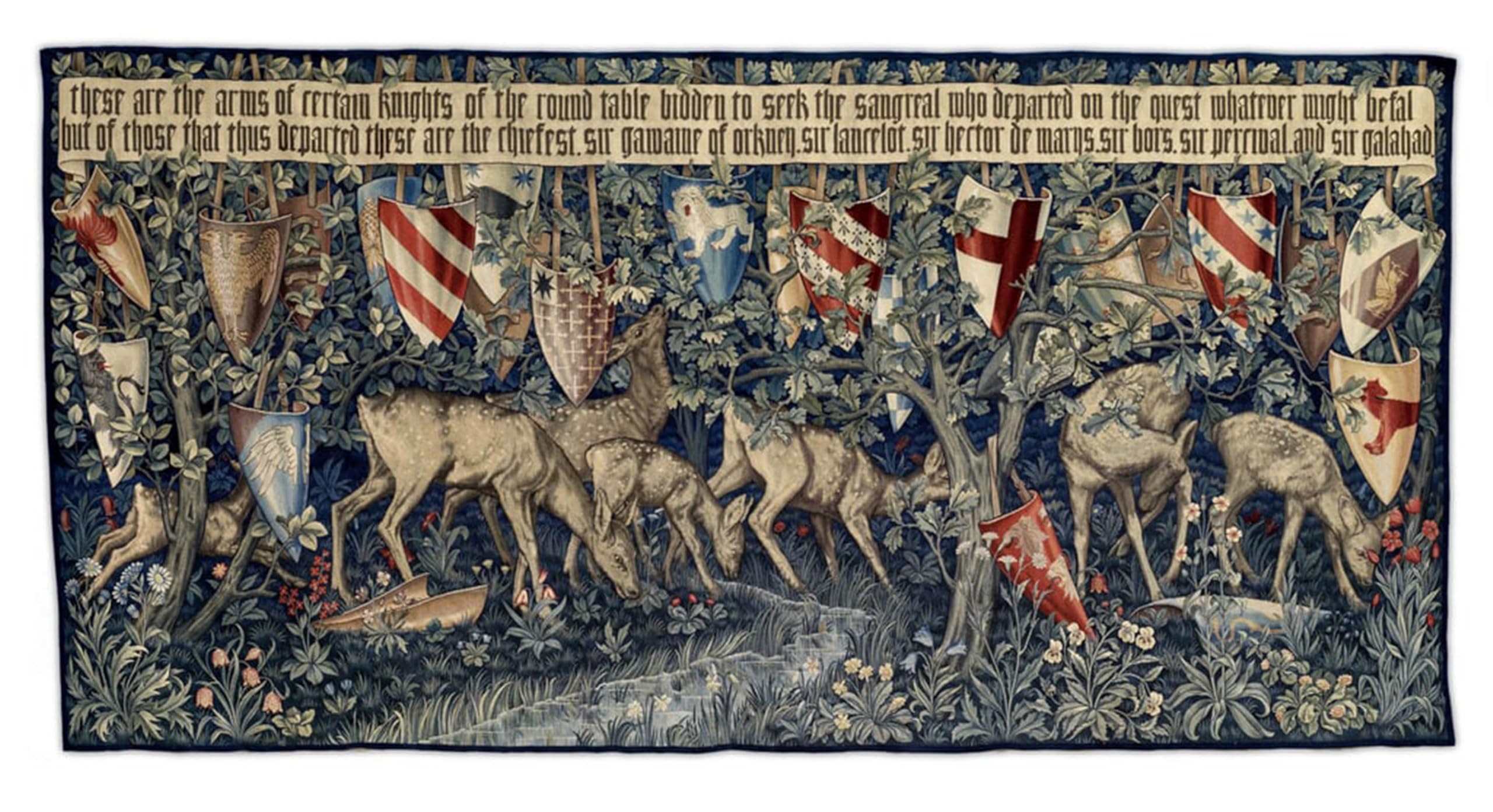 SERENDIPITP Vintage Picture Print on Canvas Wall Art Poster Verdure with Deer and Shields Tapestryby Edward Burne Jones Artwork Print Poster for Wall Decor 60x90cm