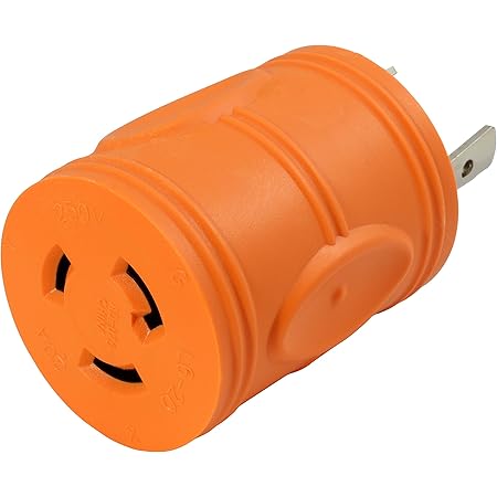 AC WORKS [ADL630L620] Plug Adapter L6-30P 30Amp 250Volt Male Plug to L6-20R 20Amp 250Volt Locking Female Connector