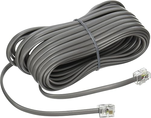 Cable de línea telefónica premium resistente plateado satinado 4 conductores de 25 pies por TeleDirect
