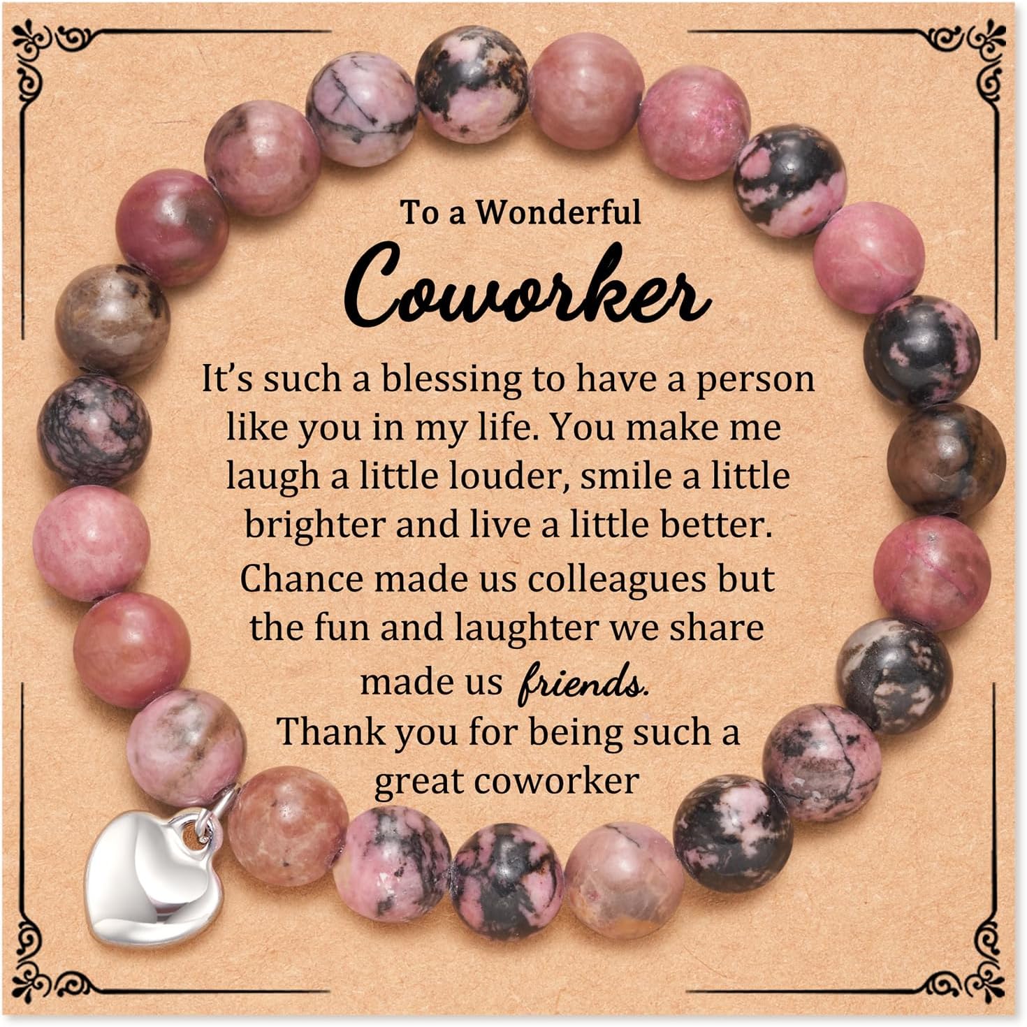 Coworker/Boss/Thank You Gifts for Women Natural Stone Beaded Bracelet for Female