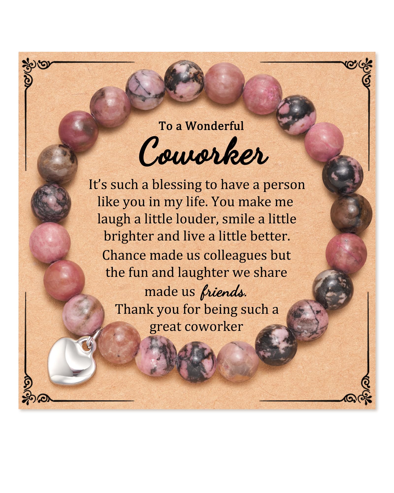 Coworker/Boss/Thank You Gifts for Women Natural Stone Beaded Bracelet for Female