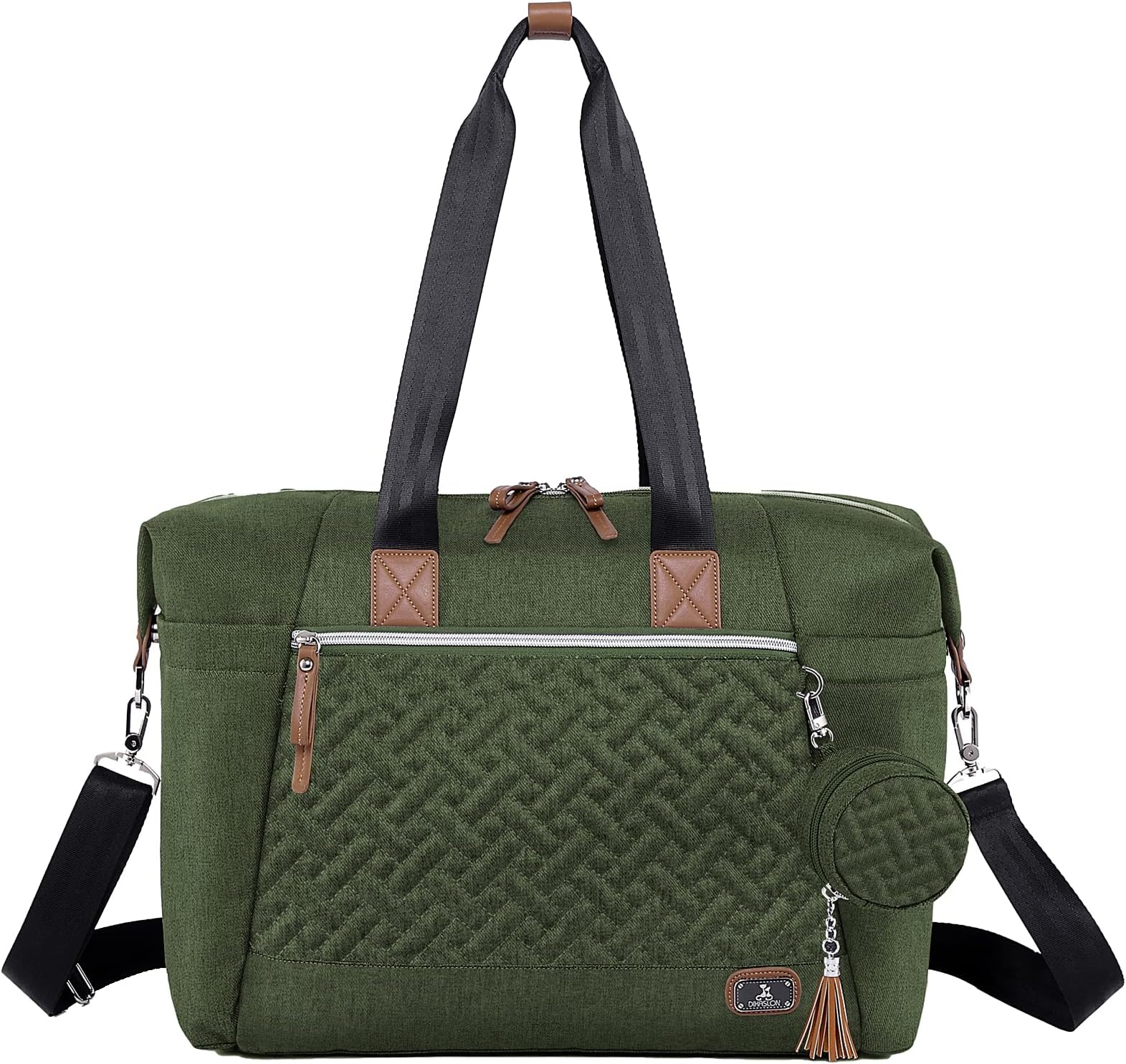 Dikaslon Baby Changing Bag, Large Nappy Bags for Mom and Dad, Stylish Travel Tote with Pacifier Holder and Changing Mat