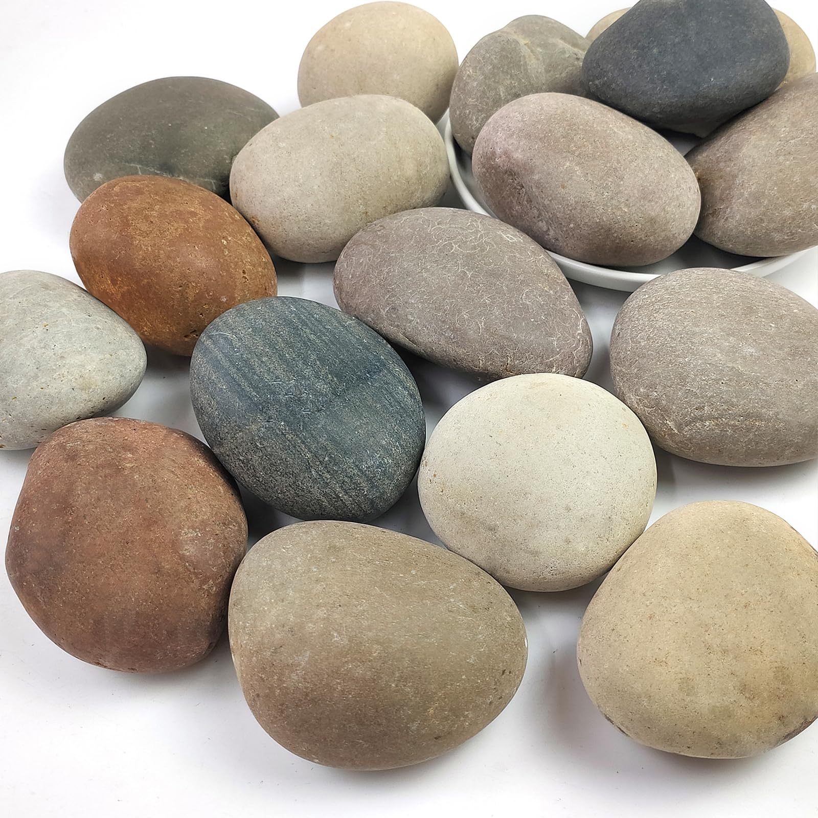 SHIZWU Pebbles, 50-80mm 18.1kg Decorative Stones for Plant Pots, Fish Tank, Driveway and Landscaping (Mixed)