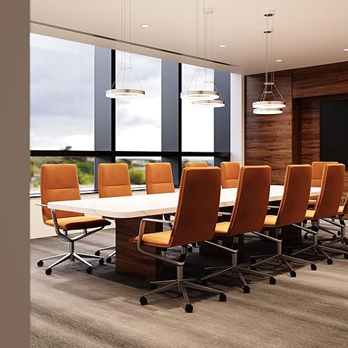 Miniatura 5 de Sonneman Corona - Anillo colgante LED regulable de 16 pulgadas para isla de cocina, comedor o sala de estar, aluminio satinado brillante