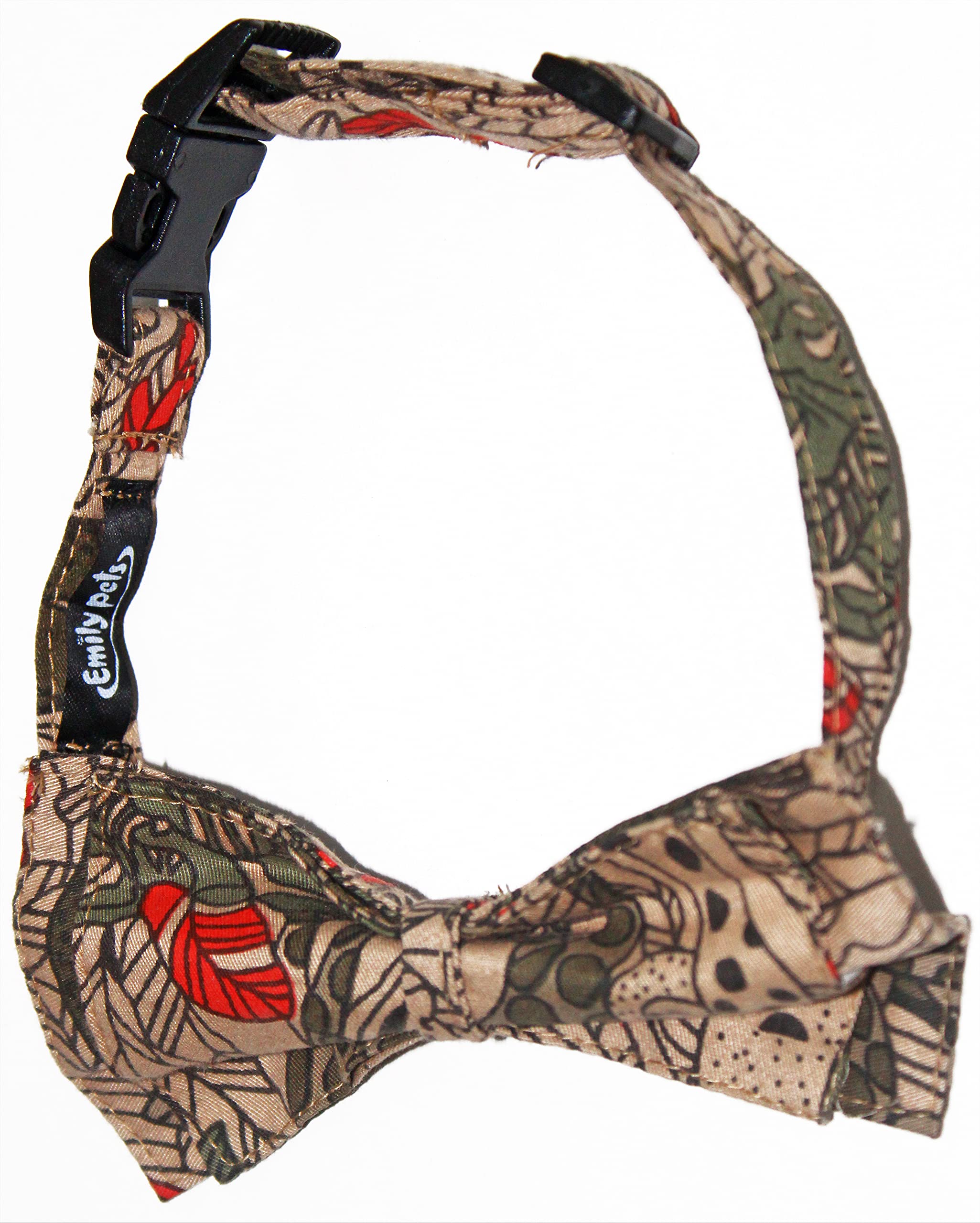 Emily Pets Dogs Collar with Bow Tie,Adjustable Soft Comfortable Floral Printed Quick Release Buckle Collars for Small Medium Large Girl Dogs and Cats(S, Brown) (B097Y2SPHT) Amazon Price History, Amazon Price Tracker