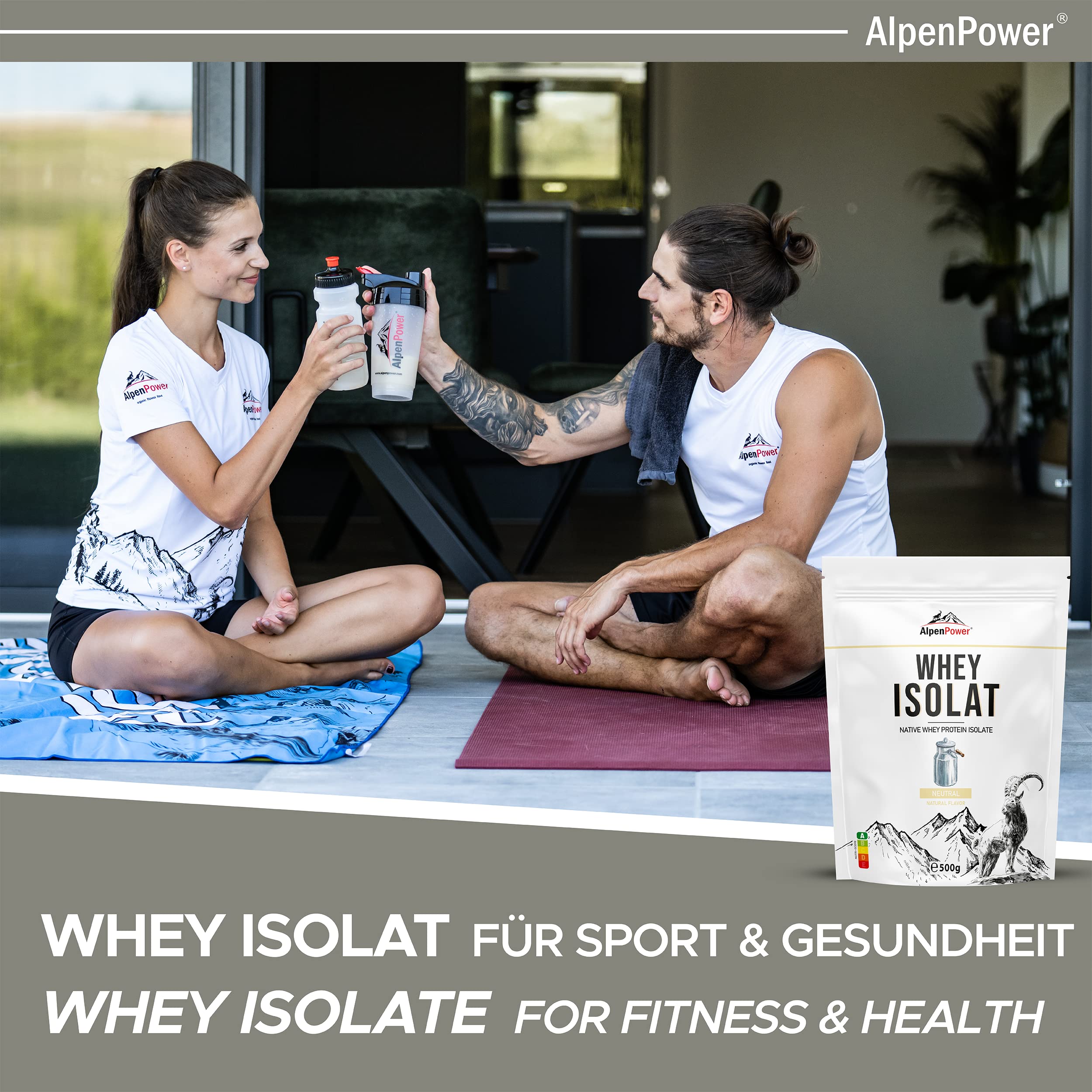 AlpenPower Proteína en polvo natural aislado de suero de leche, 1 kg, ingredientes 100% naturales, sin edulcorantes, alimentación de hierba, proteína en polvo de alta calidad de la mejor leche alpina