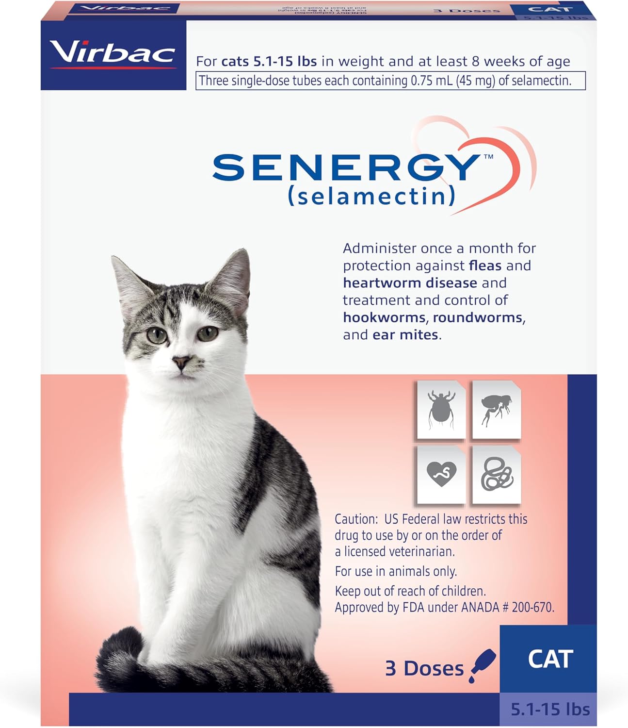 SENERGY® (selamectin) for Cats 15.1-22 lbs, 3 Pack