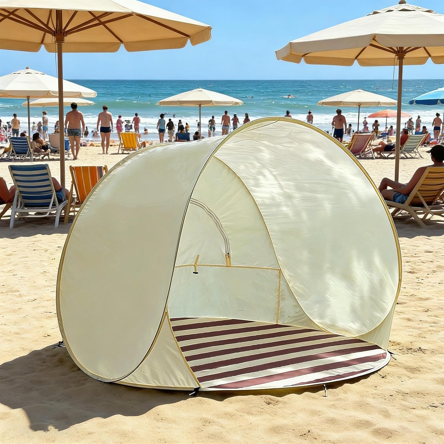 SANJSJHXJ Beach pop up tent, automatic quick set up pop up uv tent baby shelter, baby sun shade for fishing,2–3 people