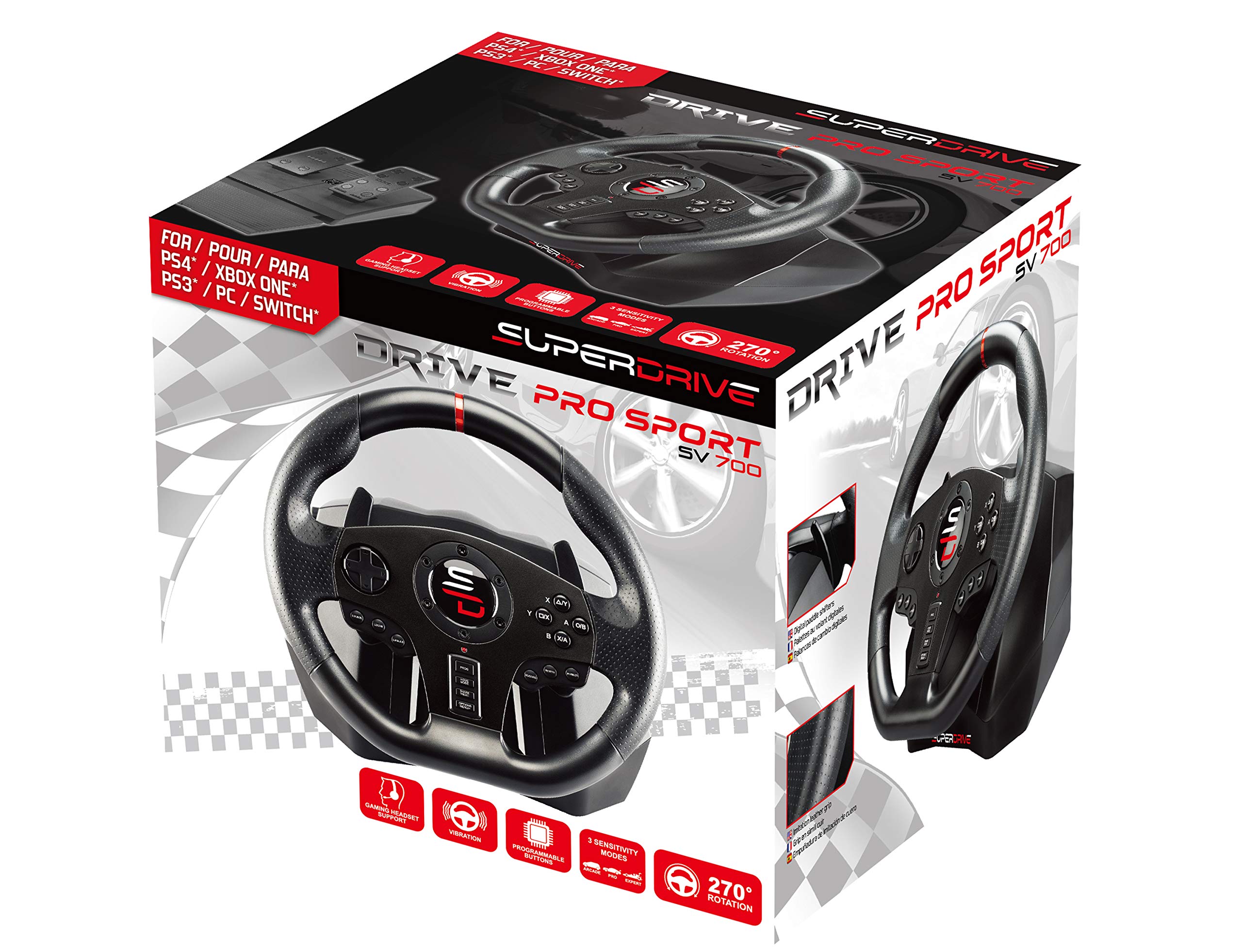 subsonic - Superdrive - Volant de course SV700 avec pédalier, palettes de vitesses et vibrations